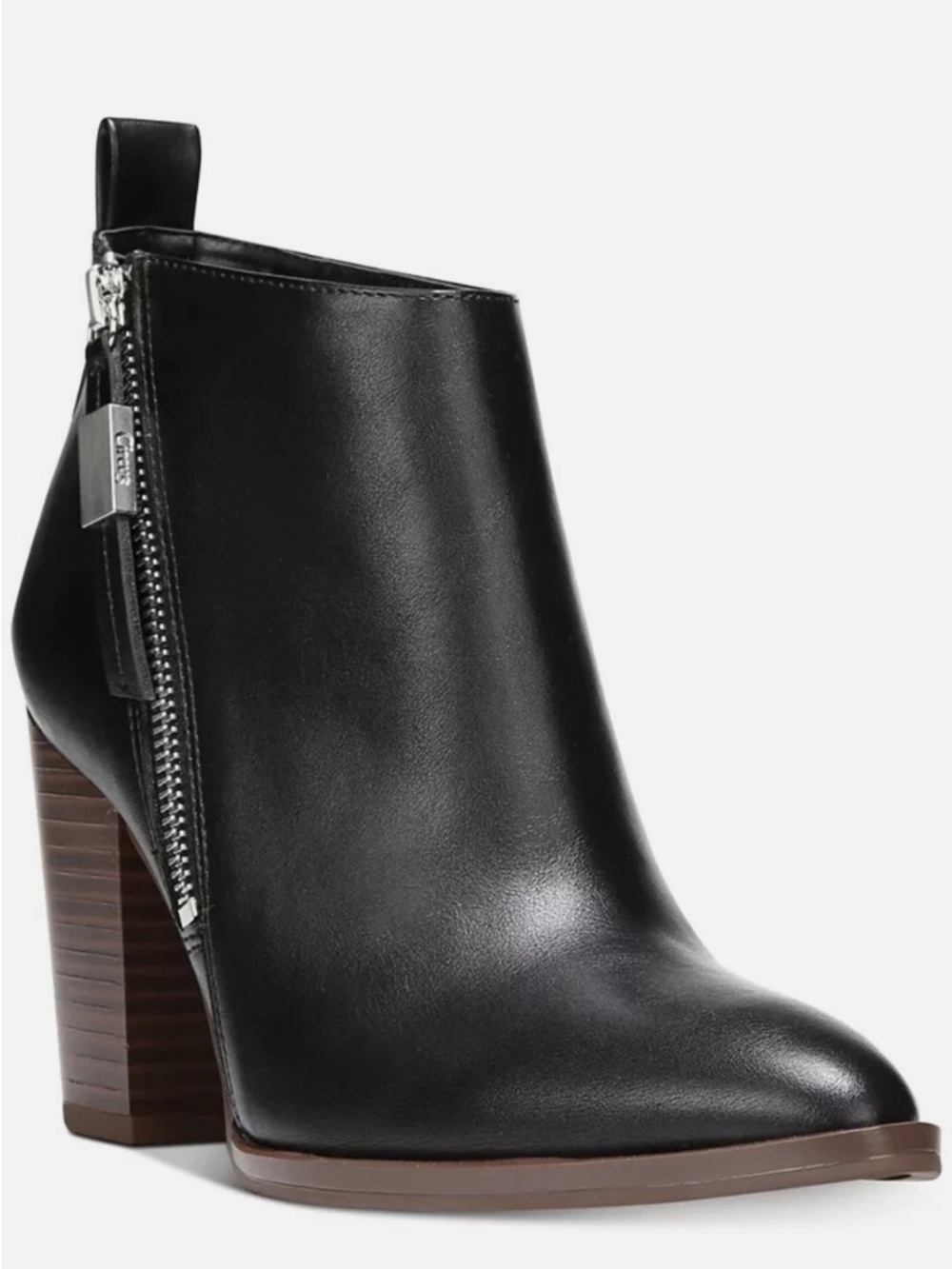 Sam Edelman Black Leather Ankle Boot with Side Zip - Women 8.5